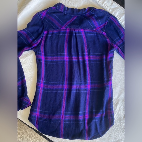 Rails Hunter Plaid Ultraviolet Button-Down LongSleeve SM - Picture 9 of 9